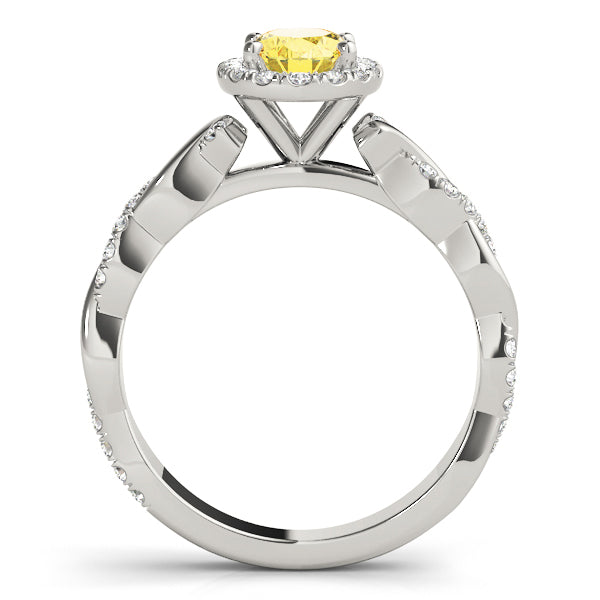 Oval Braided Shank With Halo Head Diamond Engagement Ring · 0.66 ct tw