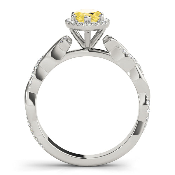 Marquise Braided Shank With Halo Diamond Engagement Ring · 0.39 ct tw