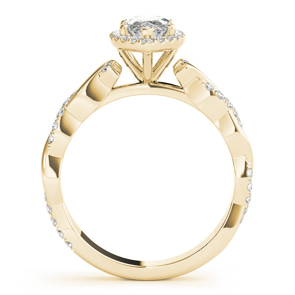 Marquise Braided Shank With Halo Diamond Engagement Ring · 1.34 ct tw