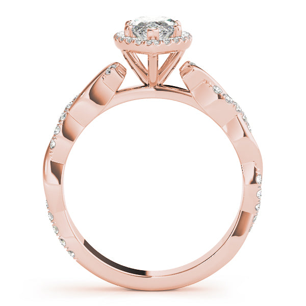 Marquise Braided Shank With Halo Diamond Engagement Ring · 1.34 ct tw