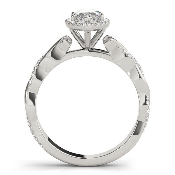Marquise Braided Shank With Halo Diamond Engagement Ring · 0.48 ct tw