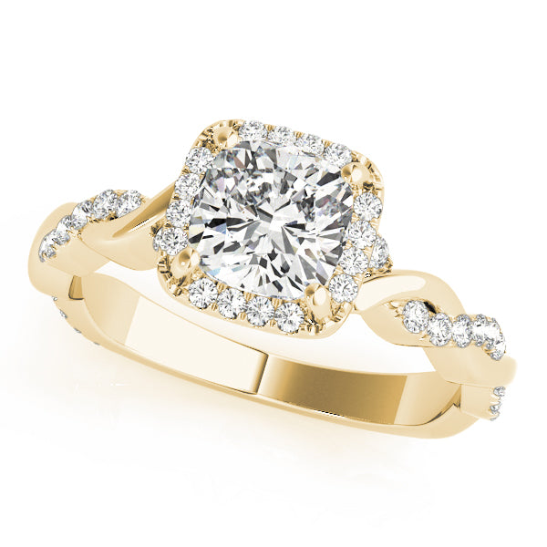 Cushion Braided Shank With Halo Diamond Engagement Ring · 1.32 ct tw