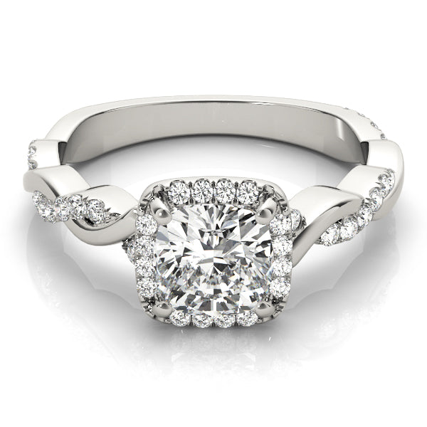 Cushion Braided Shank With Halo Diamond Engagement Ring · 2.33 ct tw