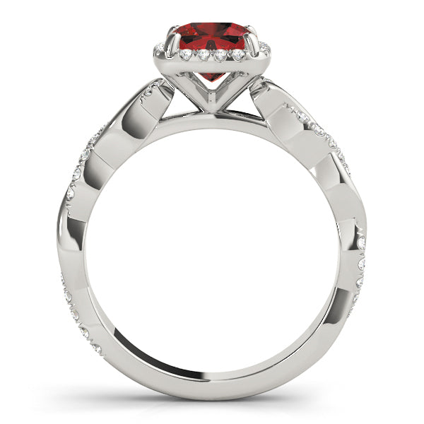 Cushion Braided Shank With Halo Diamond Engagement Ring · 2.33 ct tw
