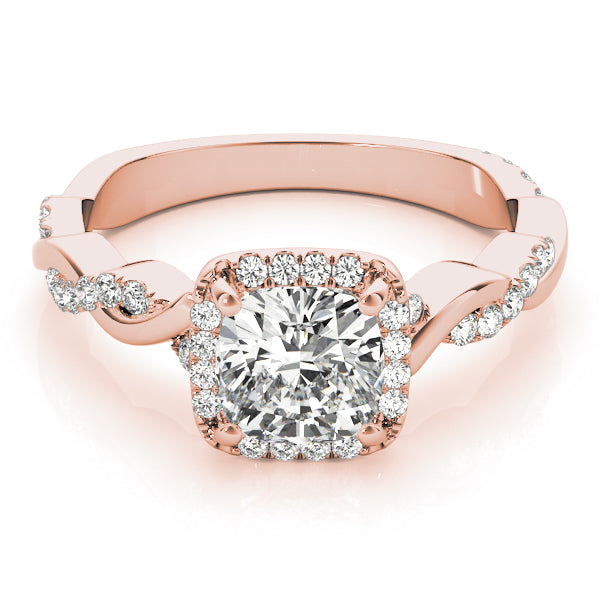 Cushion Braided Shank With Halo Diamond Engagement Ring · 1.28 ct tw