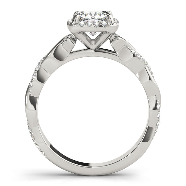 Cushion Braided Shank With Halo Diamond Engagement Ring · 1.28 ct tw