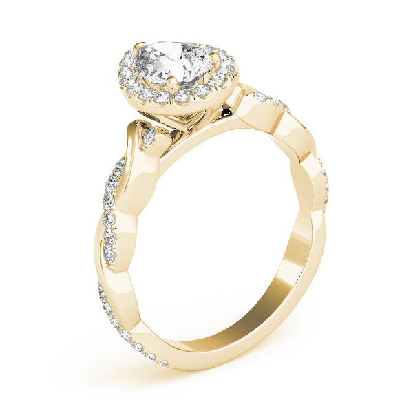Pear Braided Shank With Halo Head Diamond Engagement Ring · 0.36 ct tw