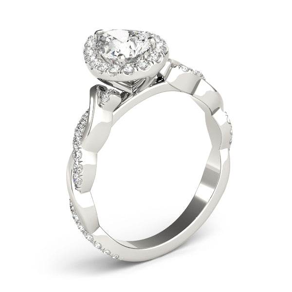 Pear Braided Shank With Halo Head Diamond Engagement Ring · 0.36 ct tw