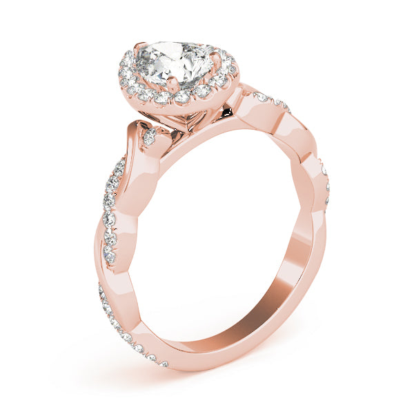 Pear Braided Shank With Halo Head Diamond Engagement Ring · 0.36 ct tw