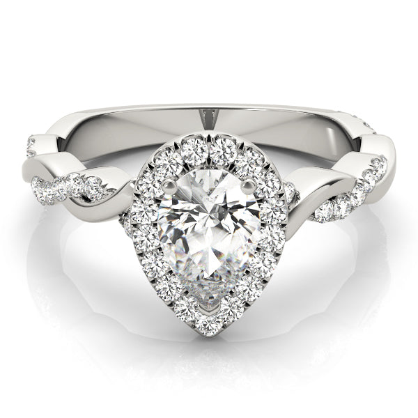 Pear Braided Shank With Halo Head Diamond Engagement Ring · 1.31 ct tw