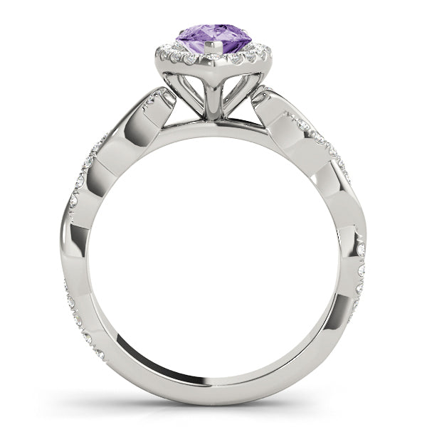 Pear Braided Shank With Halo Head Diamond Engagement Ring · 0.36 ct tw