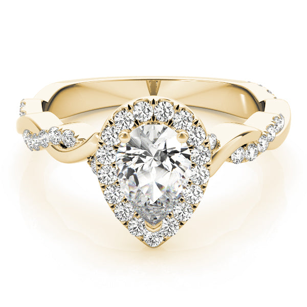 Pear Braided Shank With Halo Head Diamond Engagement Ring · 0.36 ct tw