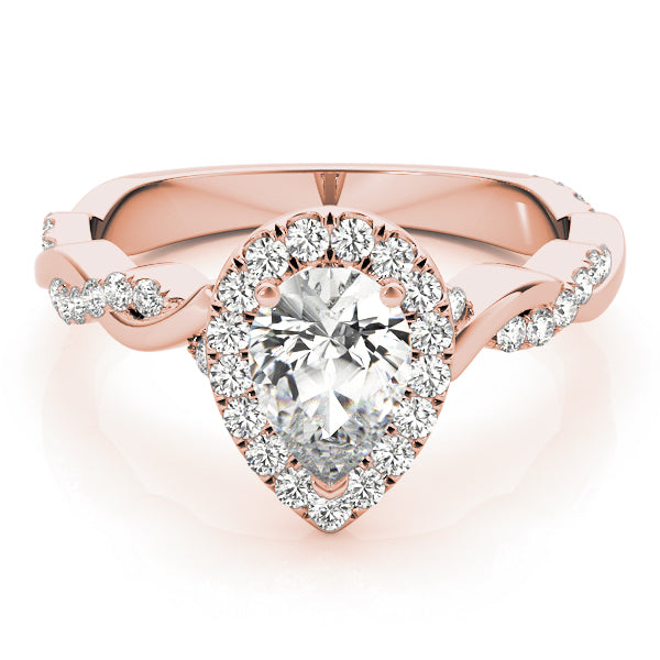 Pear Braided Shank With Halo Head Diamond Engagement Ring · 0.36 ct tw