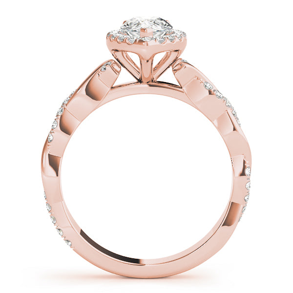 Pear Braided Shank With Halo Head Diamond Engagement Ring · 0.36 ct tw
