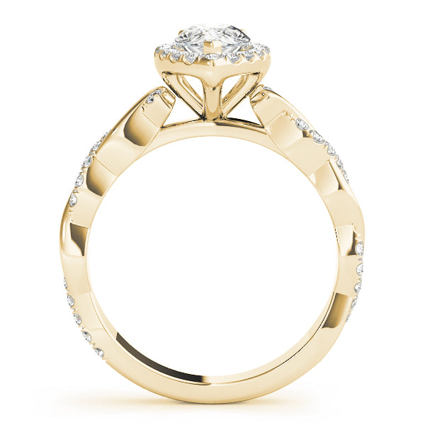 Pear Braided Shank With Halo Head Diamond Engagement Ring · 2.35 ct tw