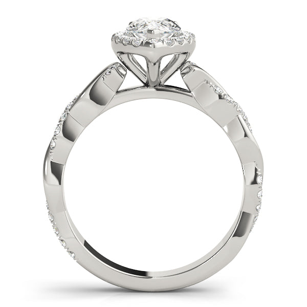 Pear Braided Shank With Halo Head Diamond Engagement Ring · 0.36 ct tw