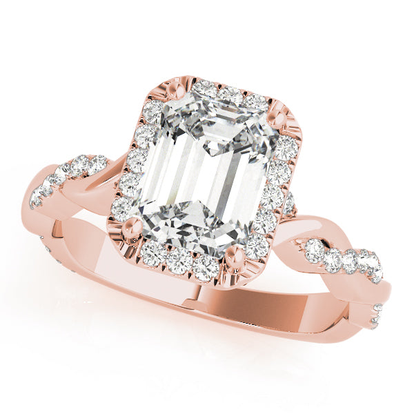 Emerald Braided Shank With Cut Diamond Engagement Ring · 2.43 ct tw