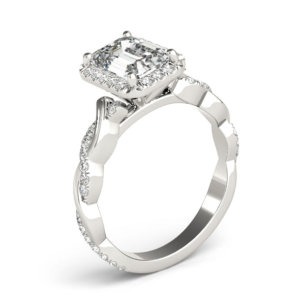 Emerald Braided Shank With Cut Diamond Engagement Ring · 2.43 ct tw