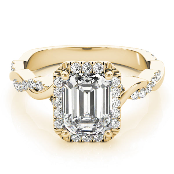 Emerald Braided Shank With Cut Diamond Engagement Ring · 2.43 ct tw