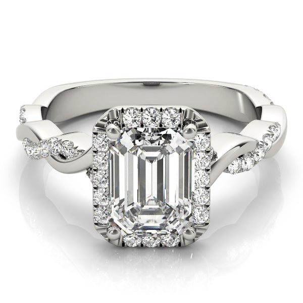 Emerald Braided Shank With Cut Diamond Engagement Ring · 2.43 ct tw