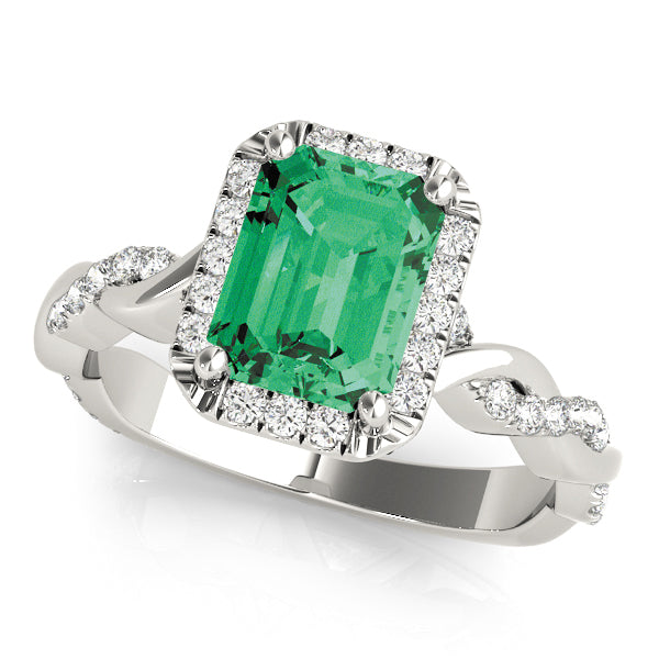 Emerald Braided Shank With Cut Diamond Engagement Ring · 2.43 ct tw
