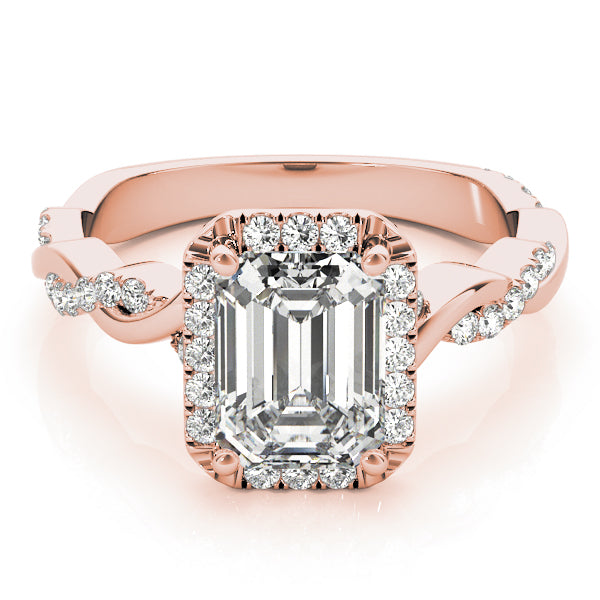 Emerald Braided Shank With Cut Diamond Engagement Ring · 2.43 ct tw