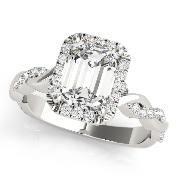 Emerald Braided Shank With Cut Diamond Engagement Ring · 1.31 ct tw