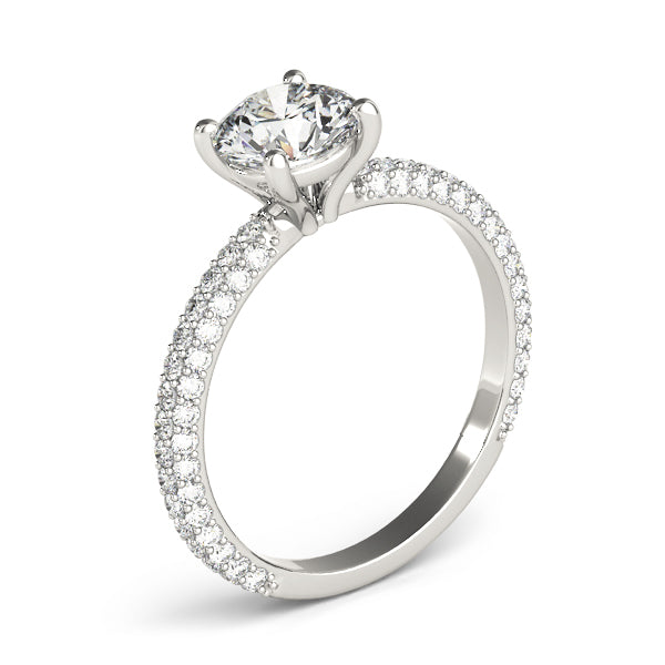 Round Pave With Head Diamond Engagement Ring · 1.24 ct tw