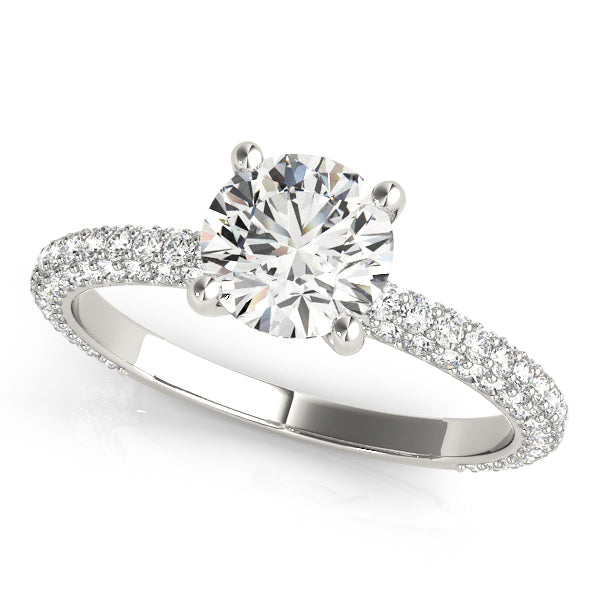 Round Pave With Head Diamond Engagement Ring · 1.49 ct tw