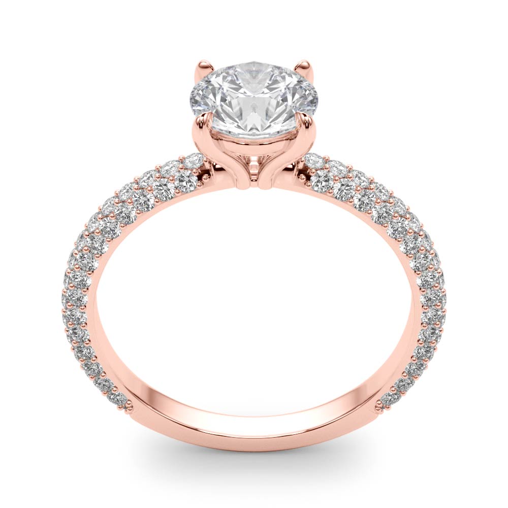 Round Pave With Head Diamond Engagement Ring · 1.99 ct tw