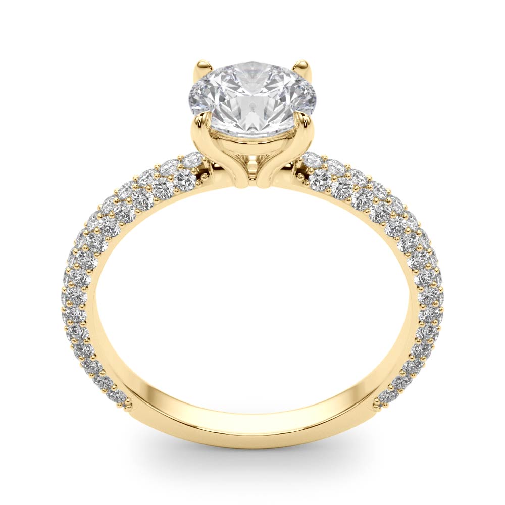 Round Pave With Head Diamond Engagement Ring · 1.24 ct tw