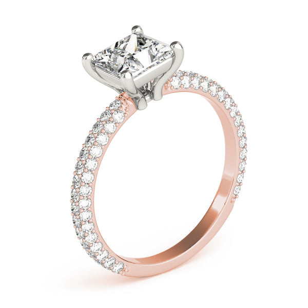Square Pave With Princess Cut Diamond Engagement Ring · 2.26 ct tw