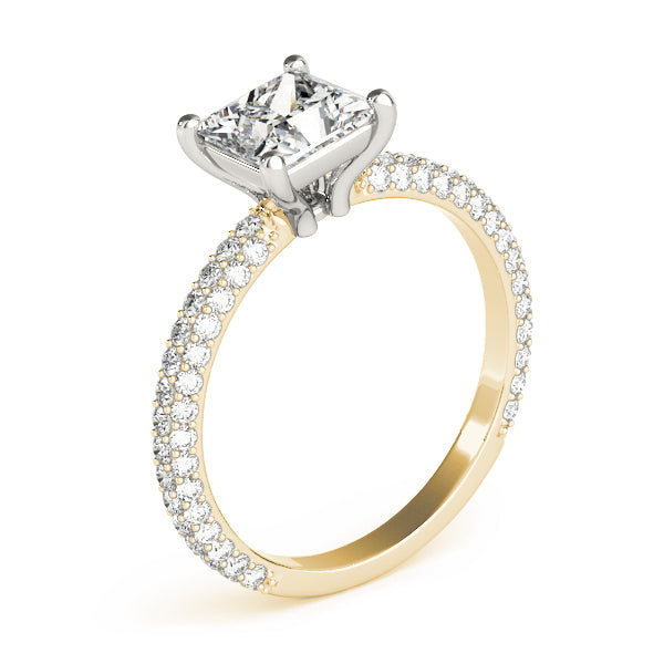 Square Pave With Princess Cut Diamond Engagement Ring · 2.29 ct tw