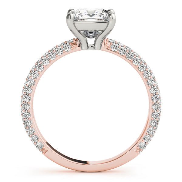 Square Pave With Princess Cut Diamond Engagement Ring · 1.24 ct tw