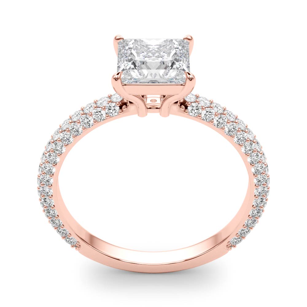 Square Pave With Princess Cut Diamond Engagement Ring · 1.99 ct tw