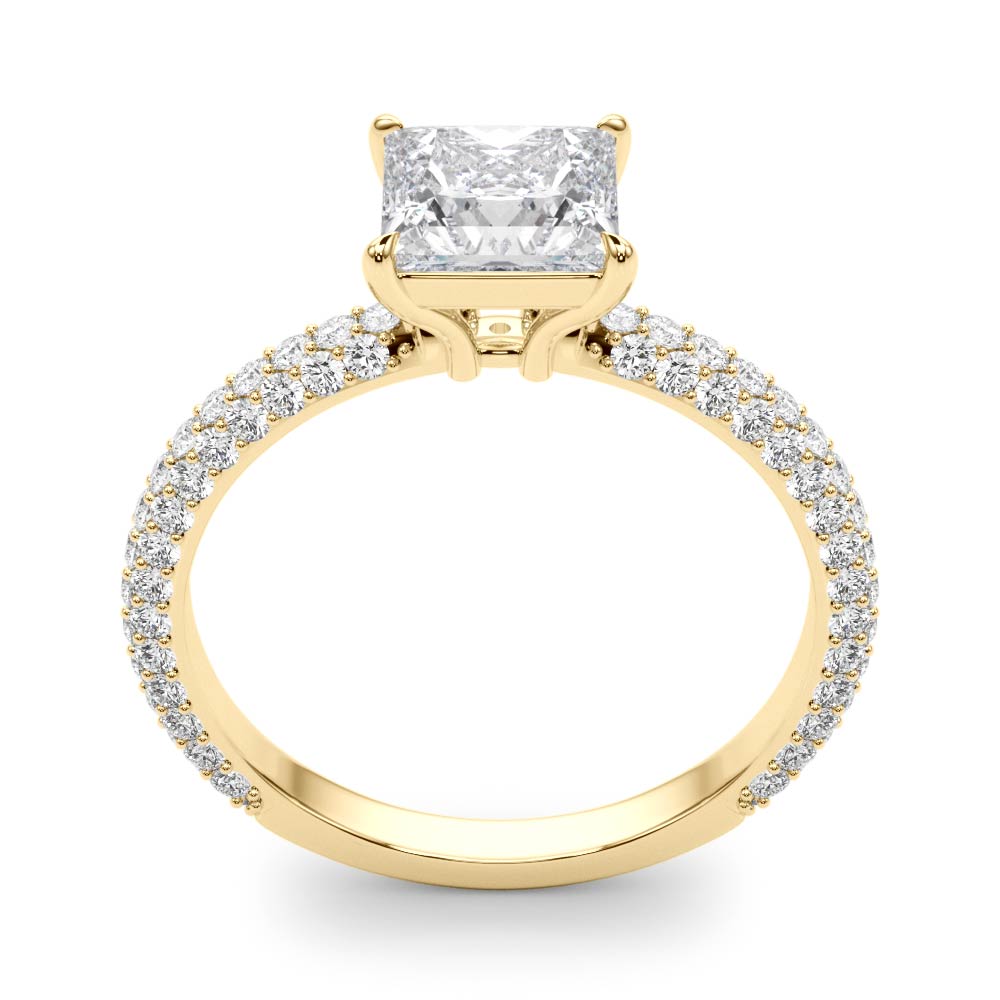 Square Pave With Princess Cut Diamond Engagement Ring · 2.29 ct tw