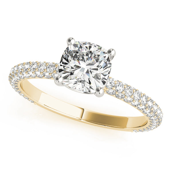 Cushion Pave With Head Diamond Engagement Ring · 0.99 ct tw