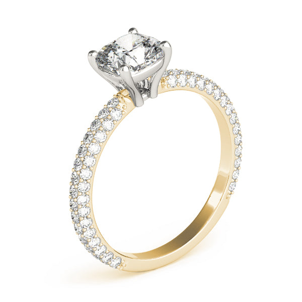 Cushion Pave With Head Diamond Engagement Ring · 0.99 ct tw