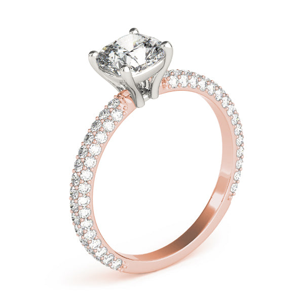 Cushion Pave With Head Diamond Engagement Ring · 0.99 ct tw