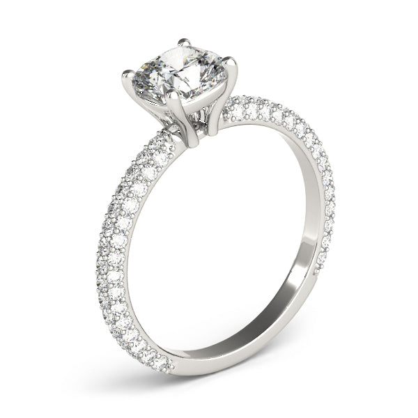 Cushion Pave With Head Diamond Engagement Ring · 0.99 ct tw