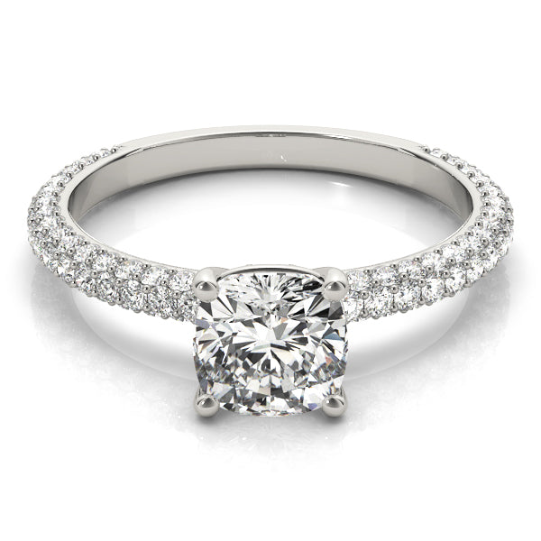 Cushion Pave With Head Diamond Engagement Ring · 0.99 ct tw
