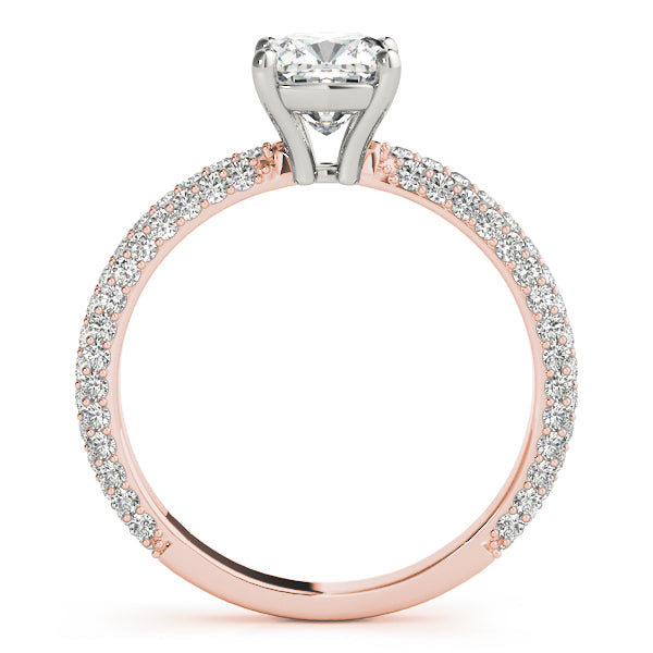 Cushion Pave With Head Diamond Engagement Ring · 0.99 ct tw