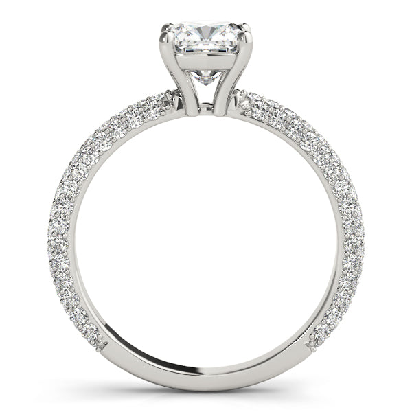 Cushion Pave With Head Diamond Engagement Ring · 0.99 ct tw