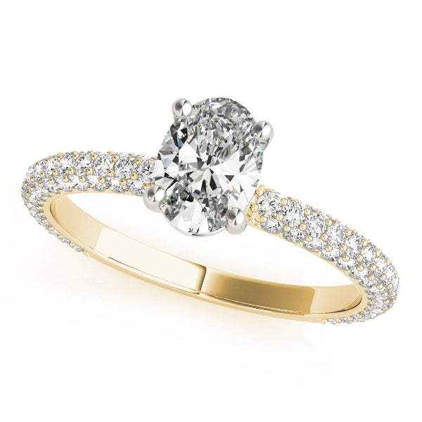 Oval Pave With Center Diamond Engagement Ring · 0.87 ct tw