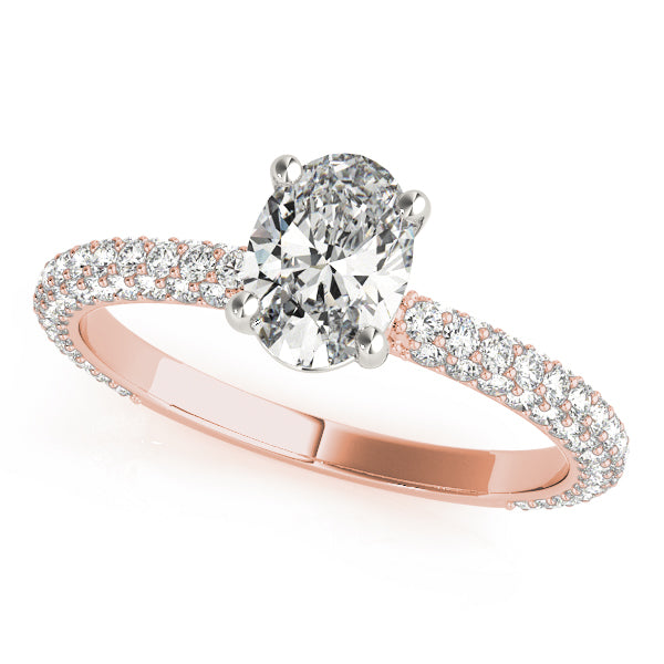 Oval Pave With Center Diamond Engagement Ring · 0.87 ct tw