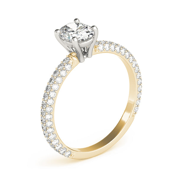 Oval Pave With Center Diamond Engagement Ring · 0.87 ct tw