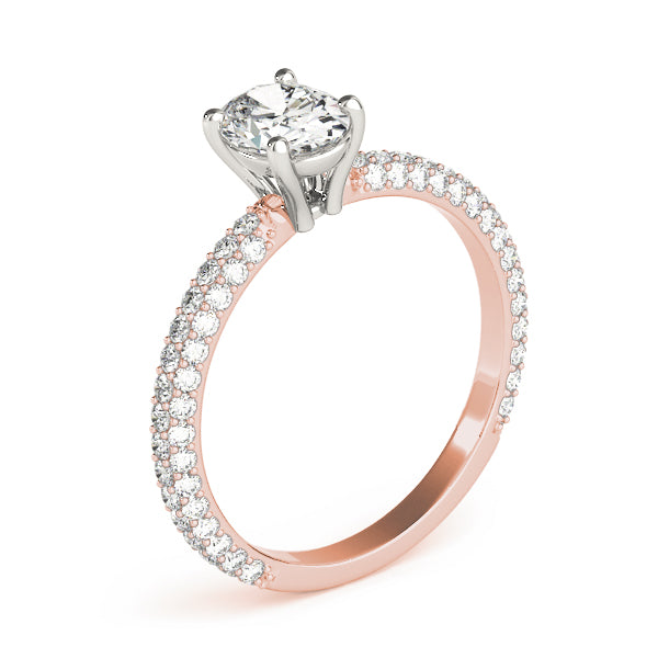 Oval Pave With Center Diamond Engagement Ring · 0.87 ct tw