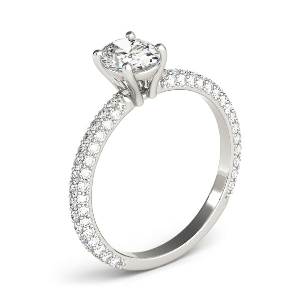 Oval Pave With Center Diamond Engagement Ring · 1.44 ct tw