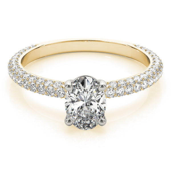 Oval Pave With Center Diamond Engagement Ring · 0.87 ct tw