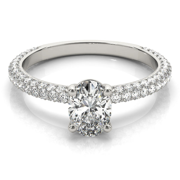 Oval Pave With Center Diamond Engagement Ring · 1.44 ct tw